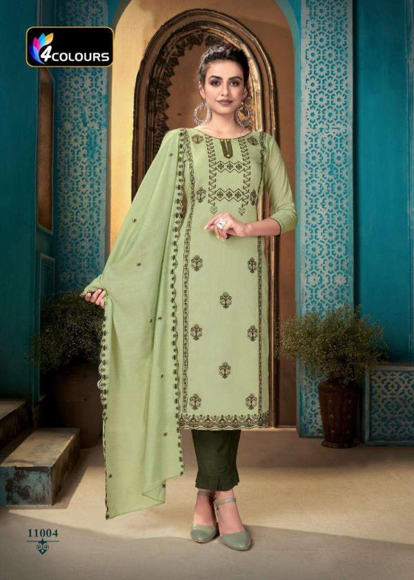 4 Colours Aleena Designer Silk Ethnic Wear Readymade Salwar 